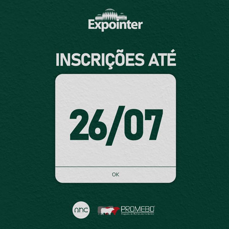 ANC encerra inscrições de animais para a 46ª Expointer no dia 26 de julho - Imagem